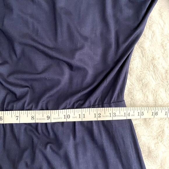 Trina Turk Indigo Blue Bird of Paradise Knit Tassels Party Blouson Dress S - Picture 9 of 10